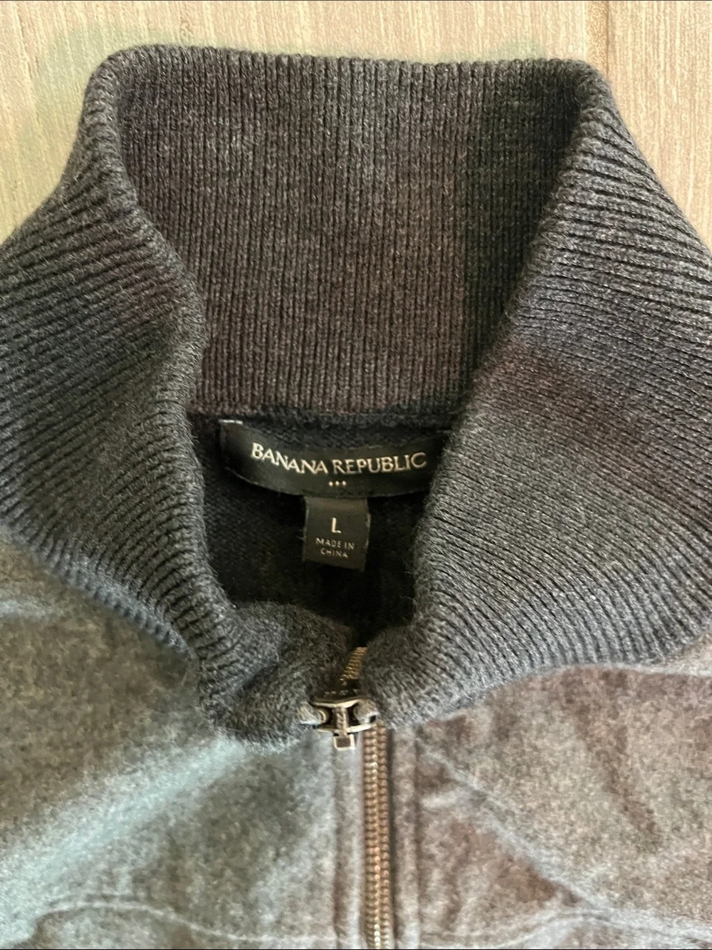 Banana Republic Two-Tone Gray Full-Zip Sweater